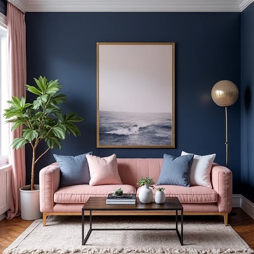 5. Navy Blue and Soft Blush