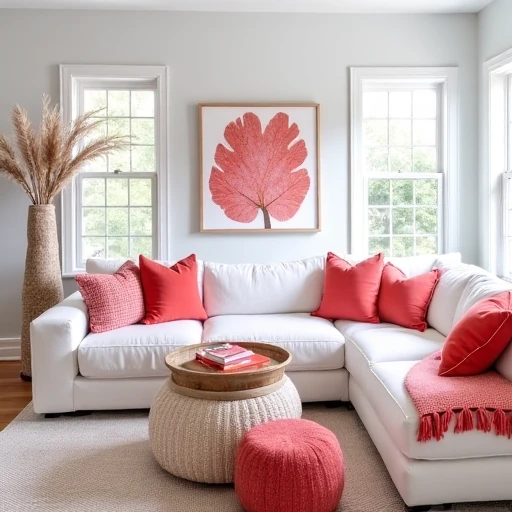 Coral and White
