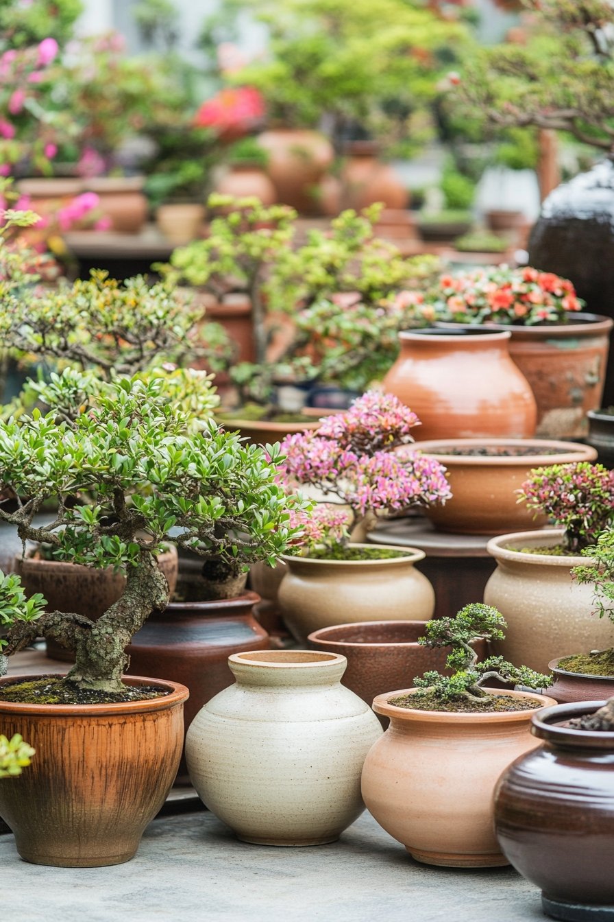 Bonsai and Clay Pot Garden