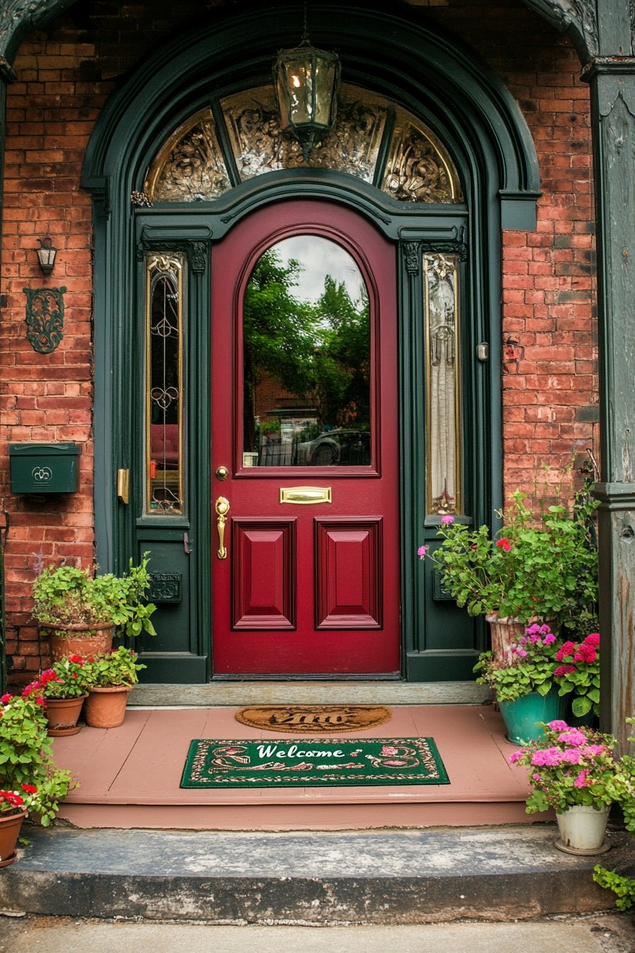 1. Brighten Your Entryway with Colorful Flower Pots