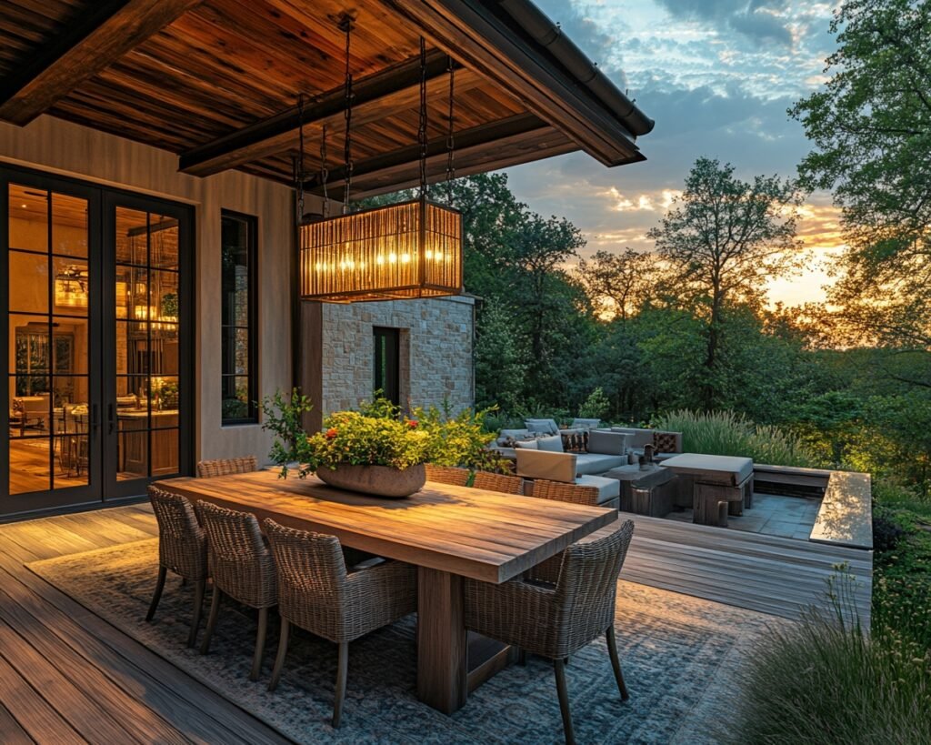 19. Bring Luxury to Your Deck with a Statement Light Fixture