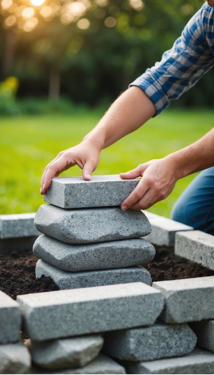 11. Build Raised Garden Bed Using Quarry Stones