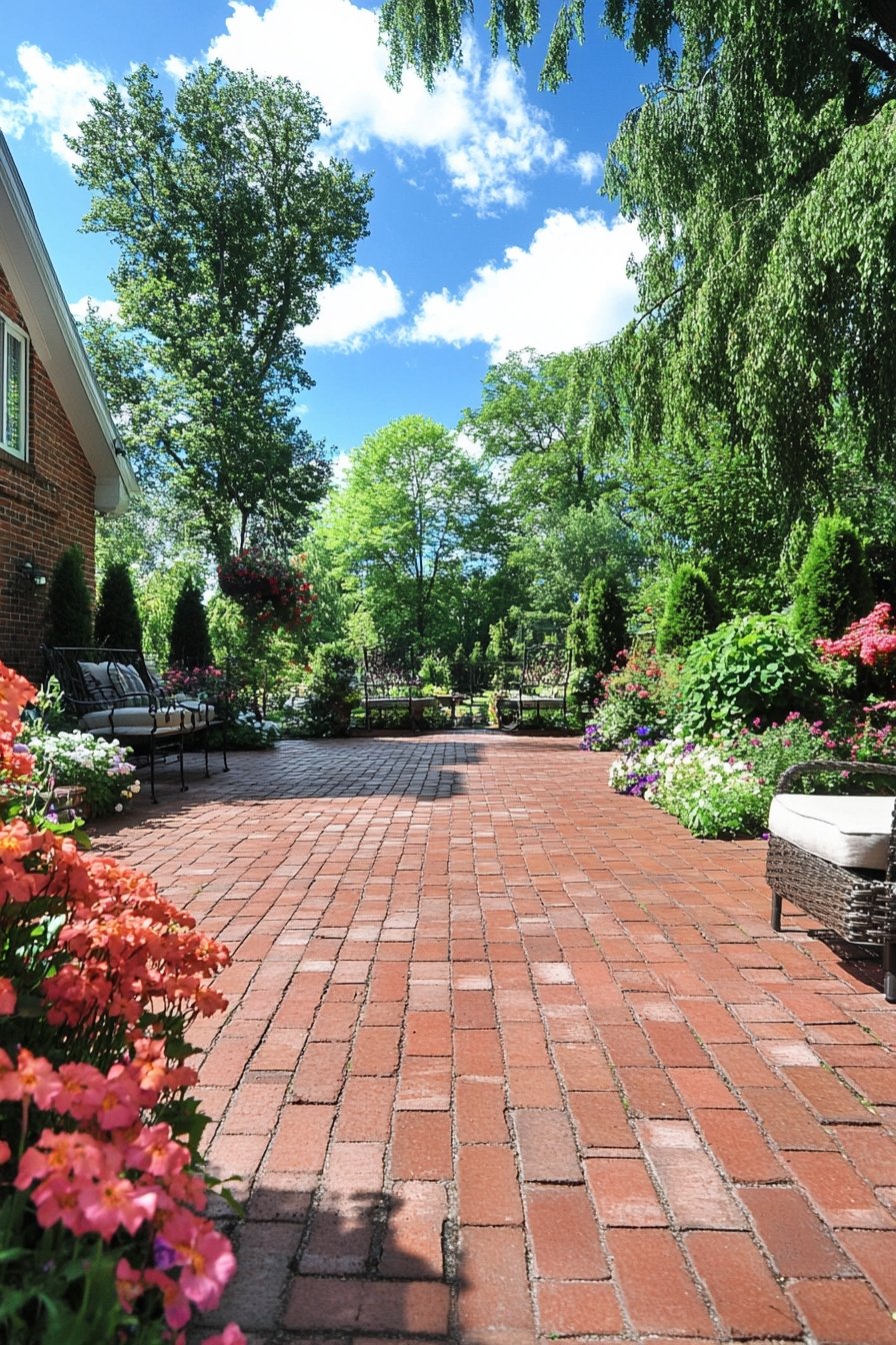 10. Bring Classic Charm to Your Backyard With a Brick Patio