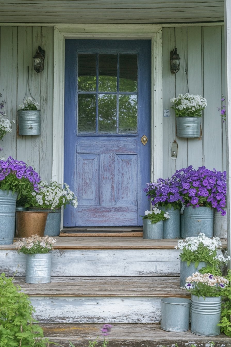 16. Cottage Charm with Potted Petunias