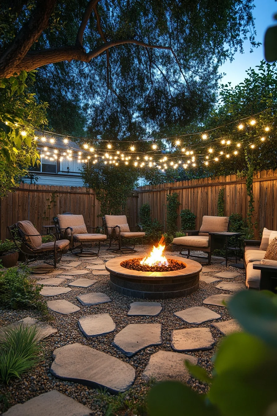 2. Cozy Fire Pit Retreat for Tiny Patios