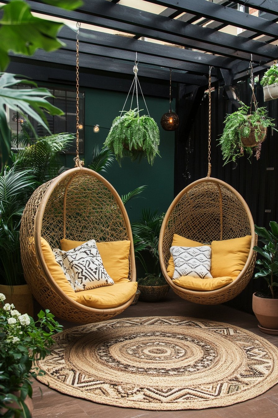4. Cozy wicker egg Hanging Chair