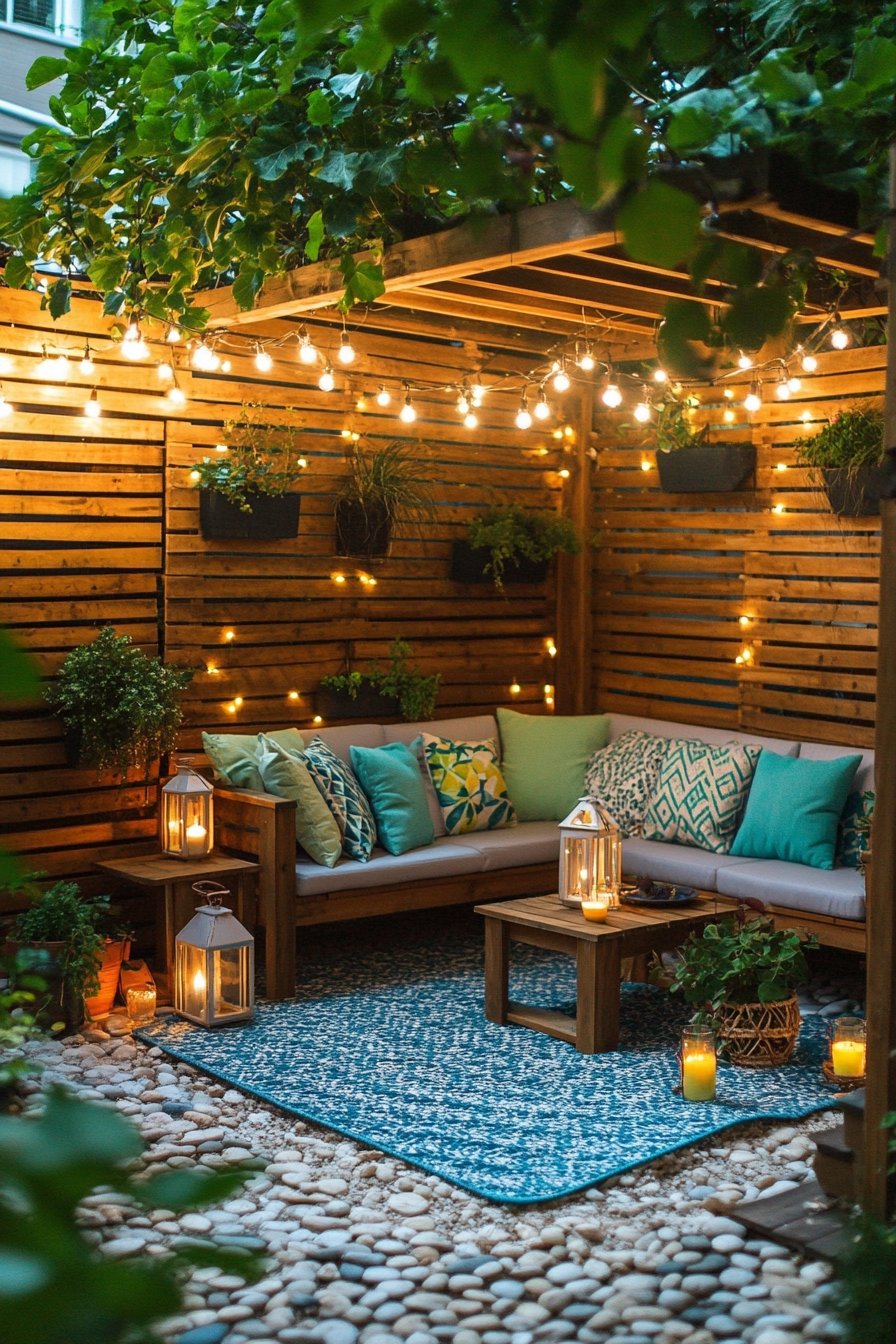 13. Cozy Lantern-Lit Patio
