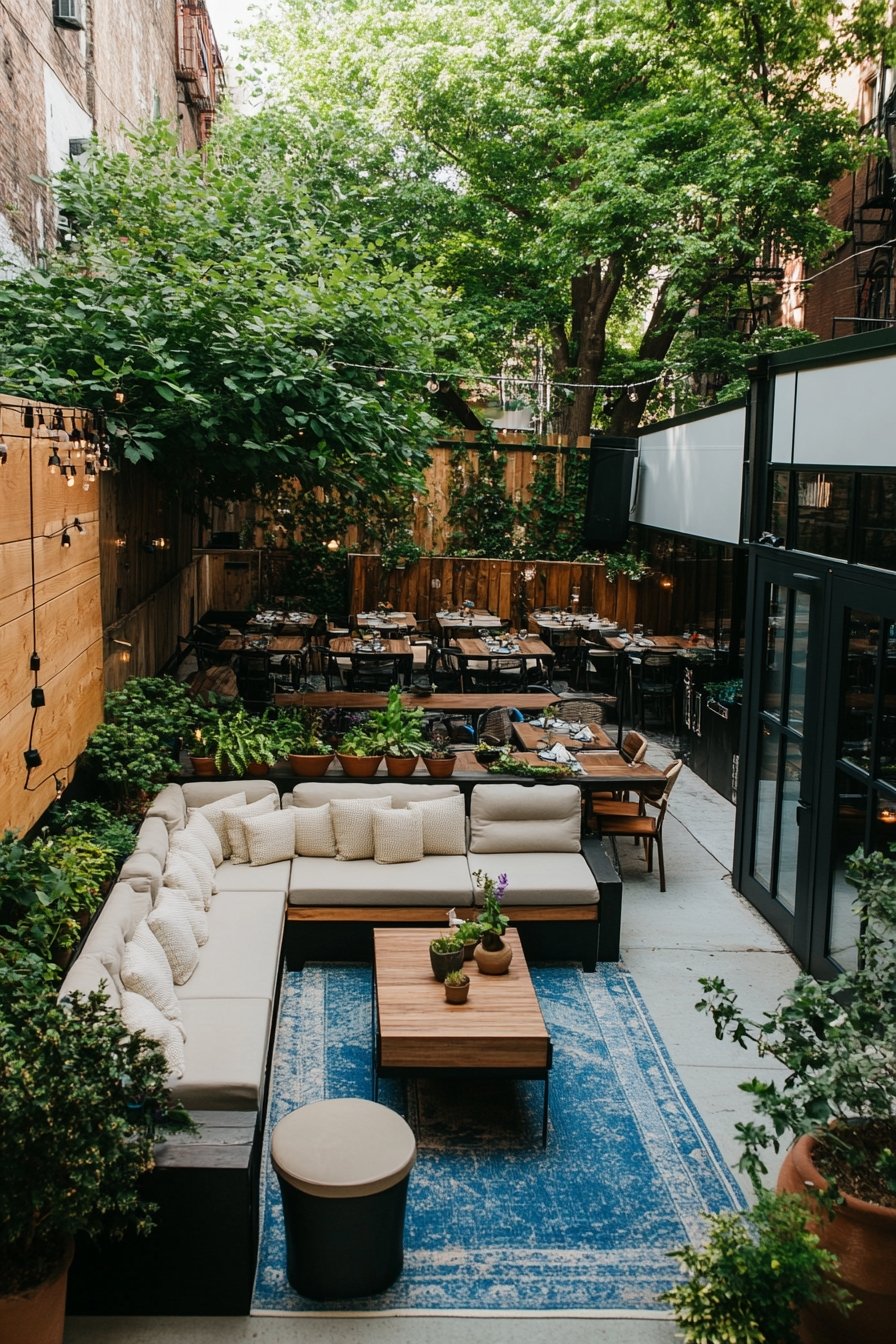 20. Cozy Urban Garden Lounge