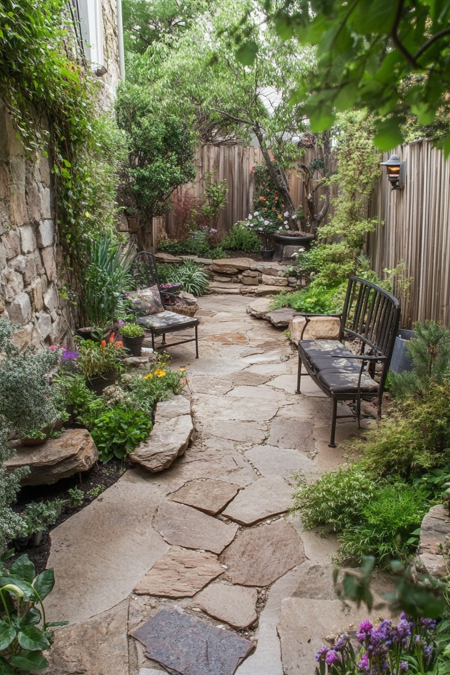 2. Flagstone Pathway a Lush Garden