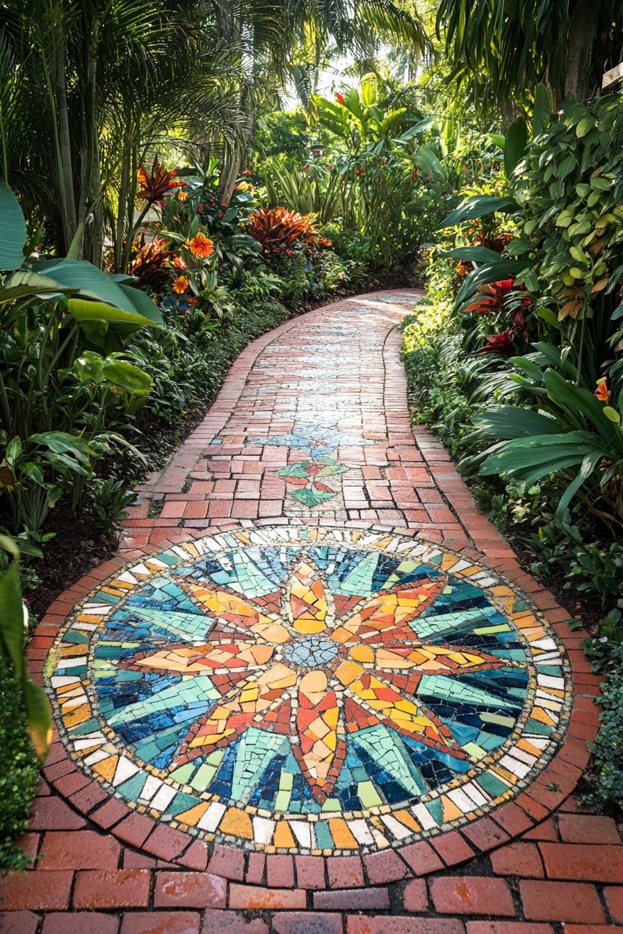 11. Transform Your Garden With a Stunning Mosaic Walkway