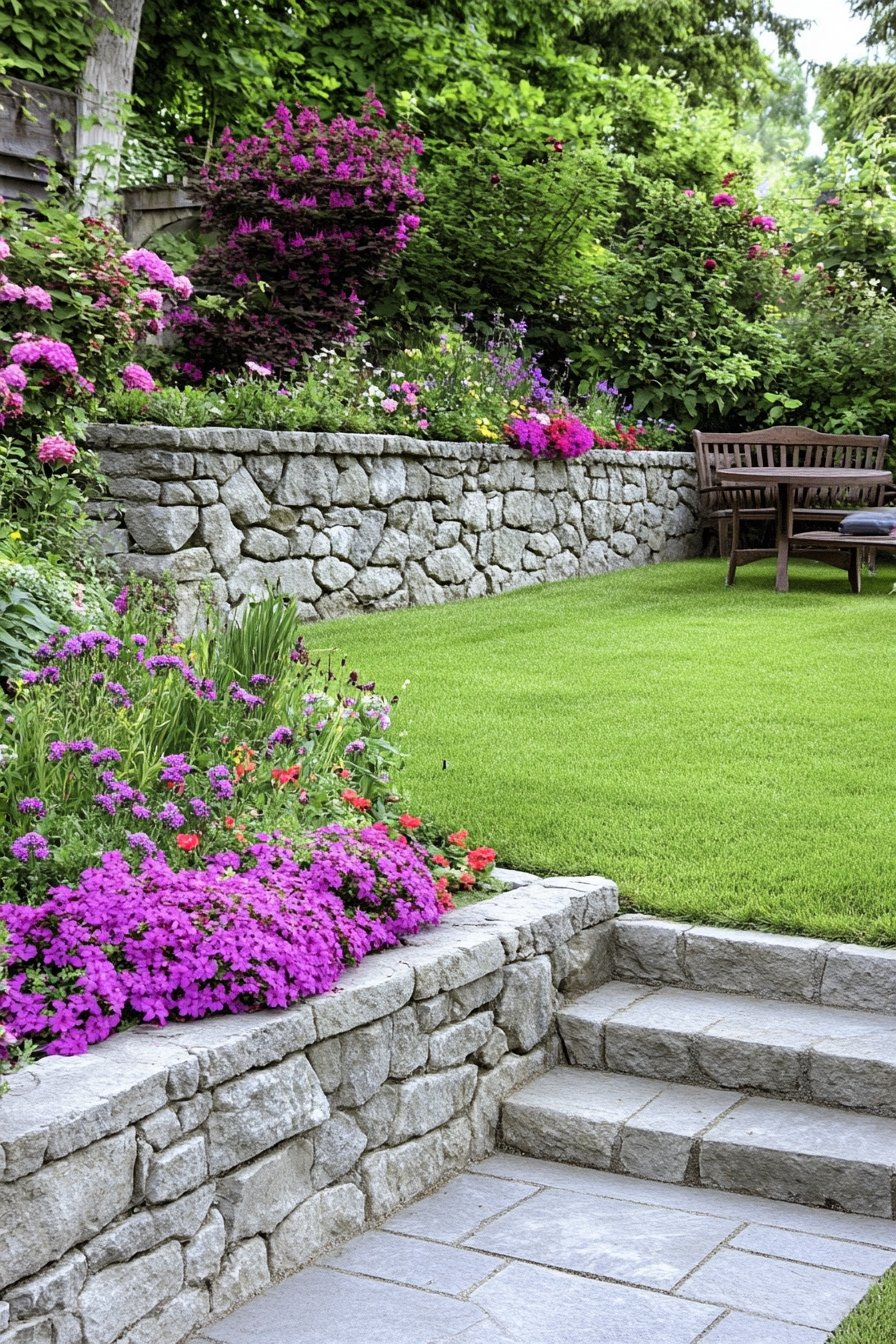 20. Garden Retreat with Stone Walls