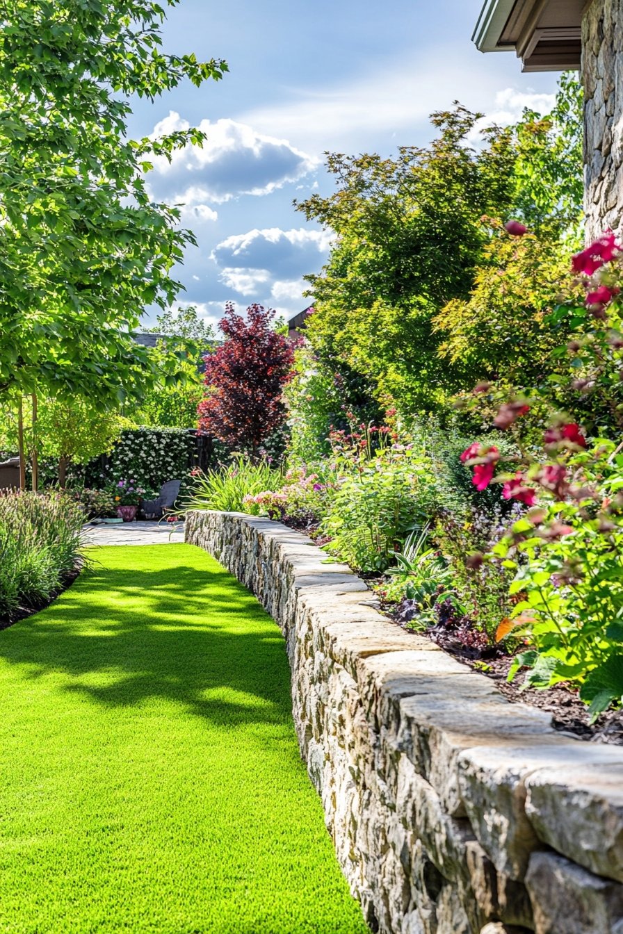 14. Garden Space Using a Natural Stone Border