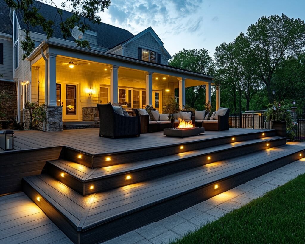 2. Highlight Your Deck Stairs with Integrated Step Lighting