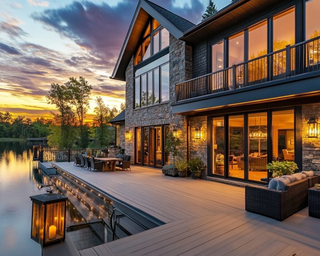 3. Deck with Elegant Rail and Lantern Lighting