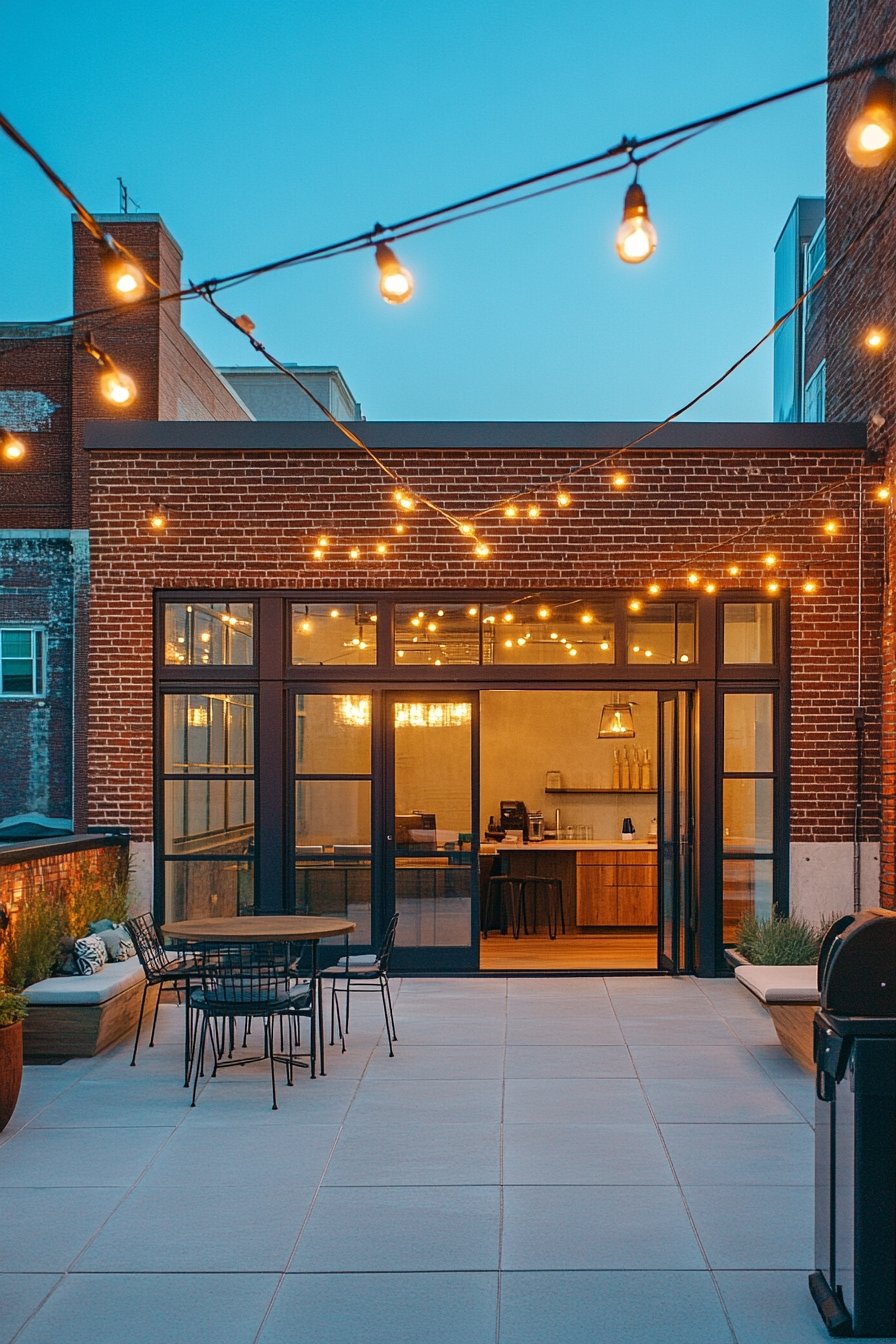 10. Industrial Chic Rooftop Patio