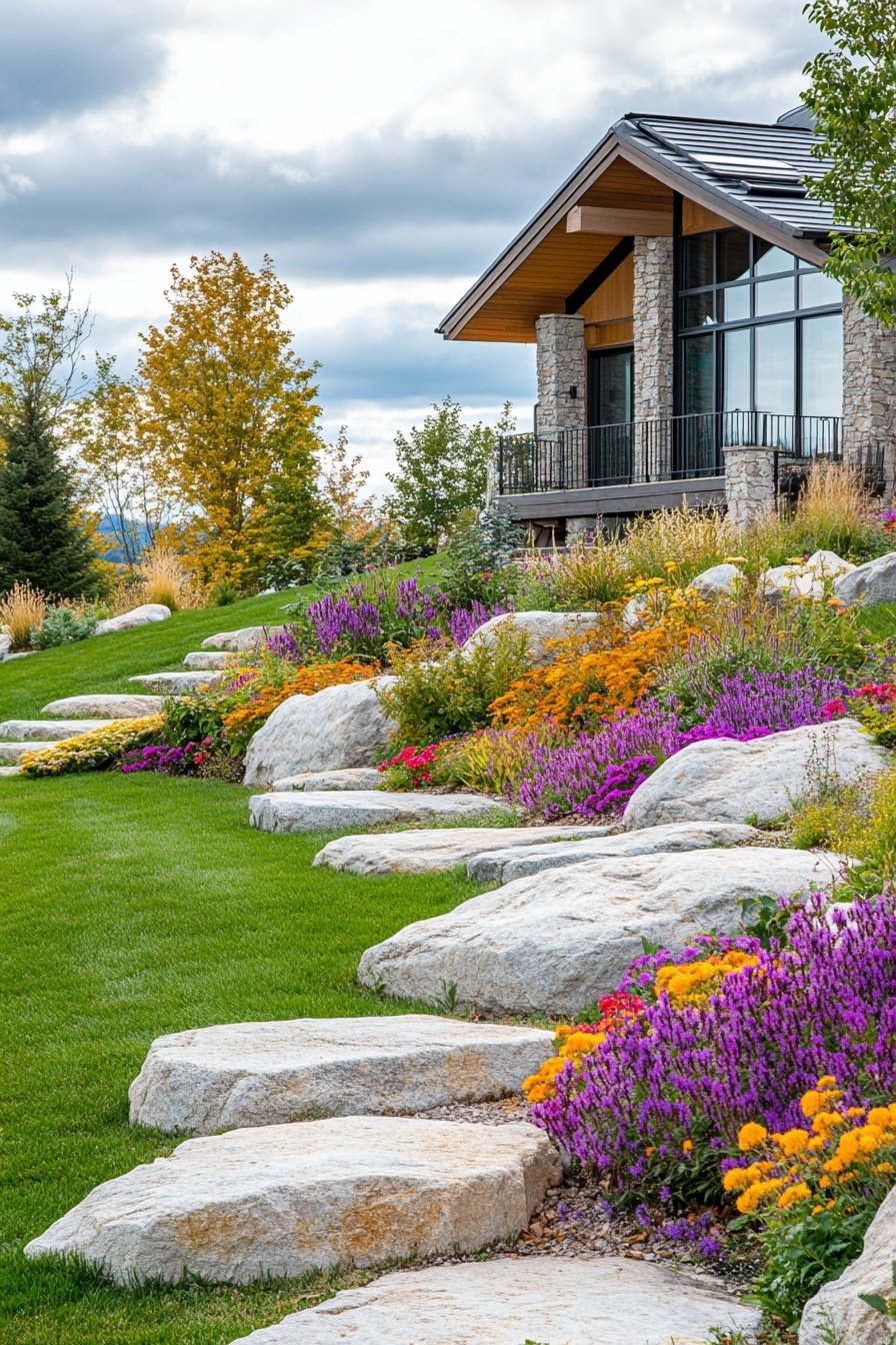 Landscape with Natural Stone Steps