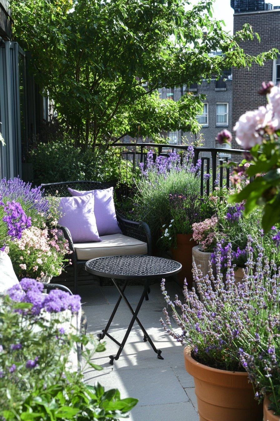 9. Lavender Oasis Balcony