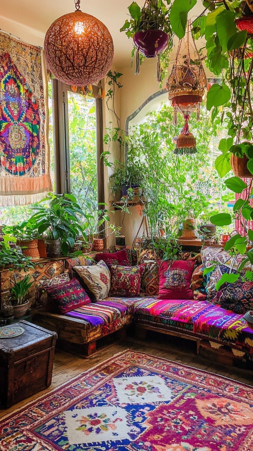 11. Living Space with Bohemian Charm