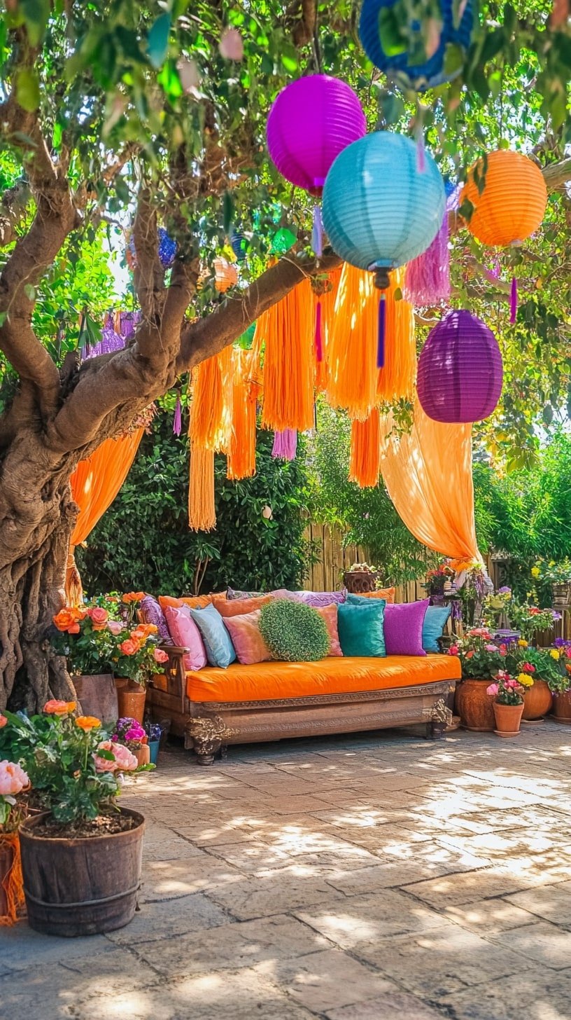 12. Lounge Under a Canopy of Color