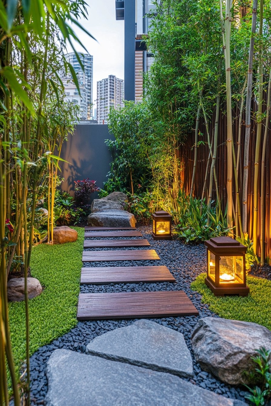 5. Modern Bamboo Garden Pathway