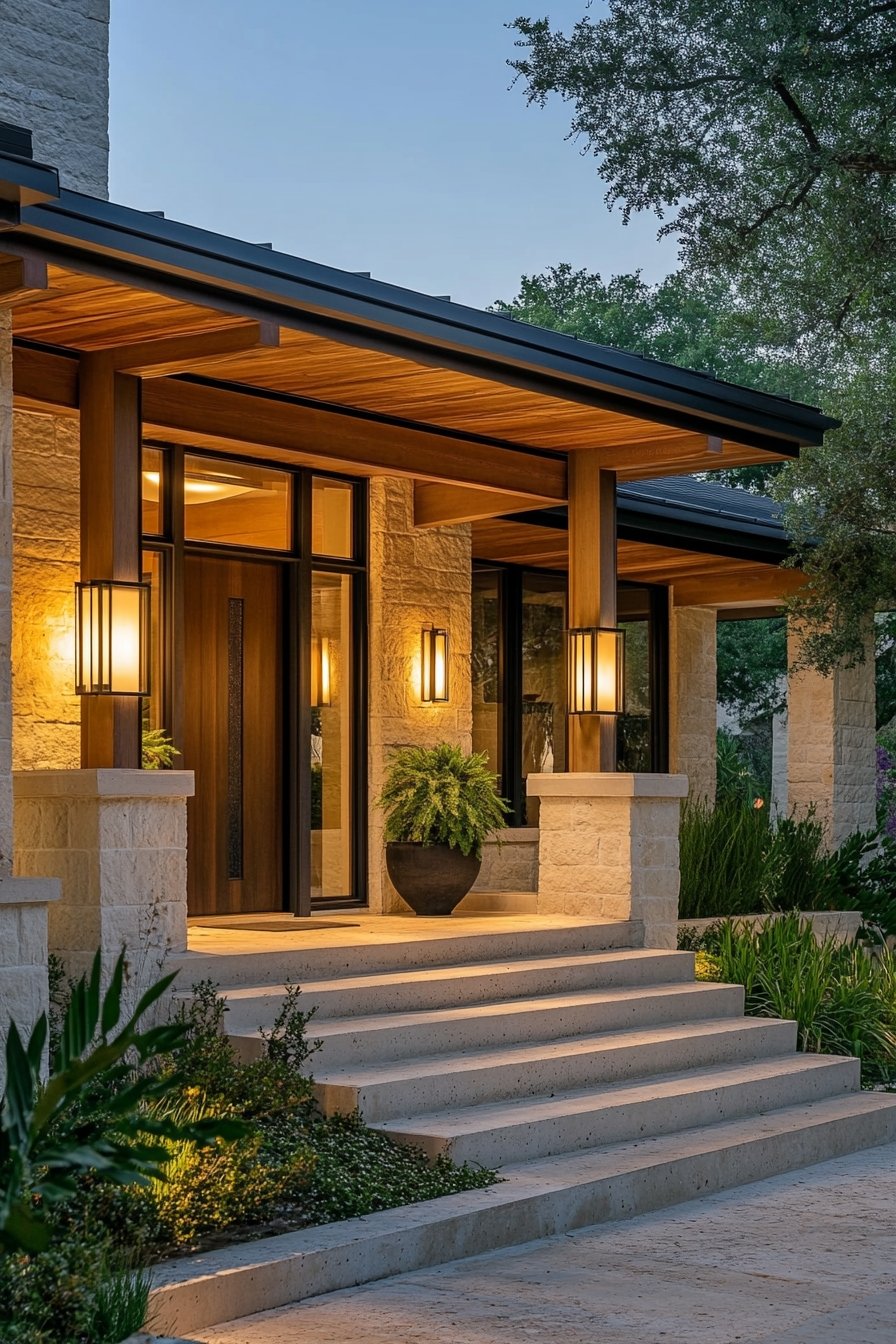 8. Modern Elegance with Warm Lighting