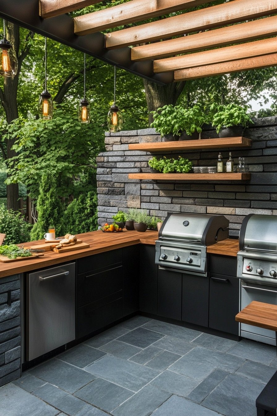 11. Modern Outdoor Culinary Space