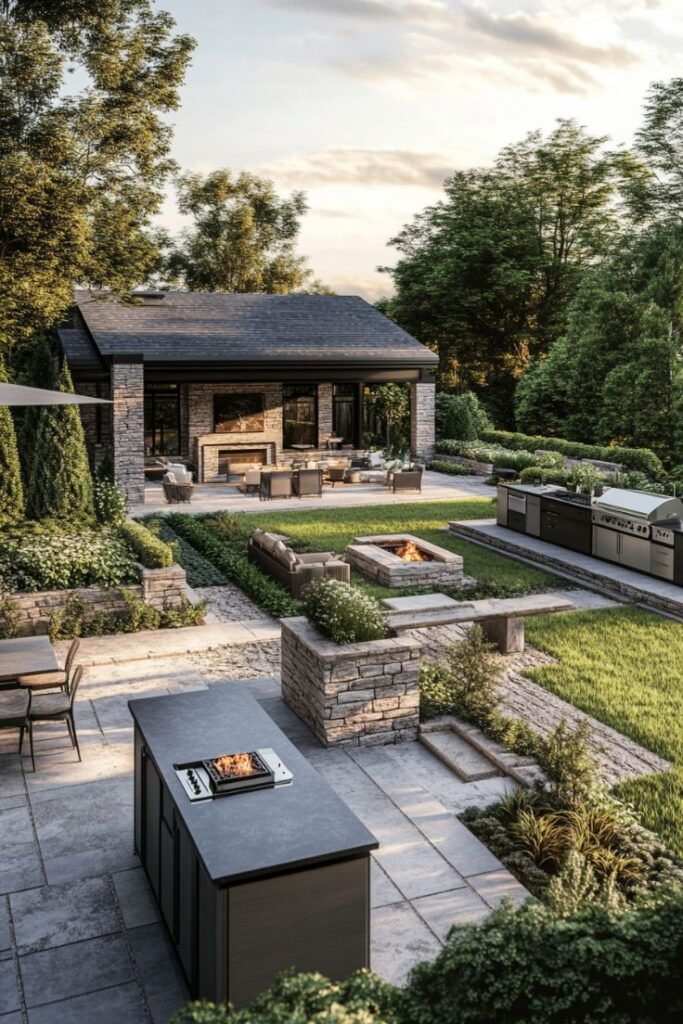 2) Modern Outdoor Kitchen