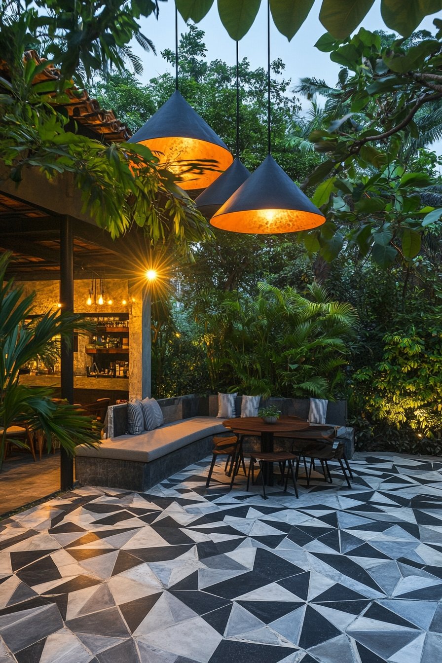 18. black-and-white geometric tile
