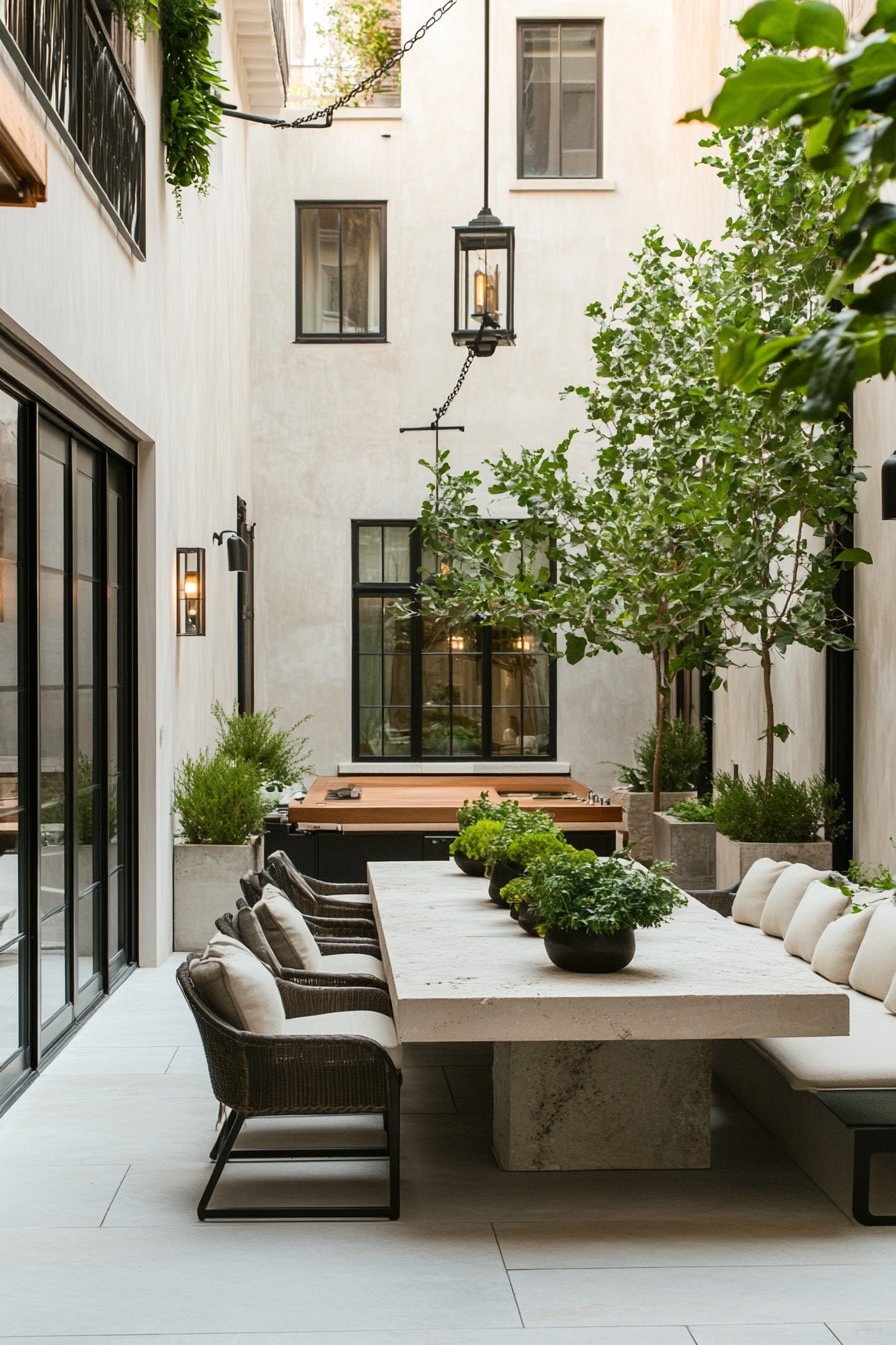2. Understated Luxury in a Courtyard Setting