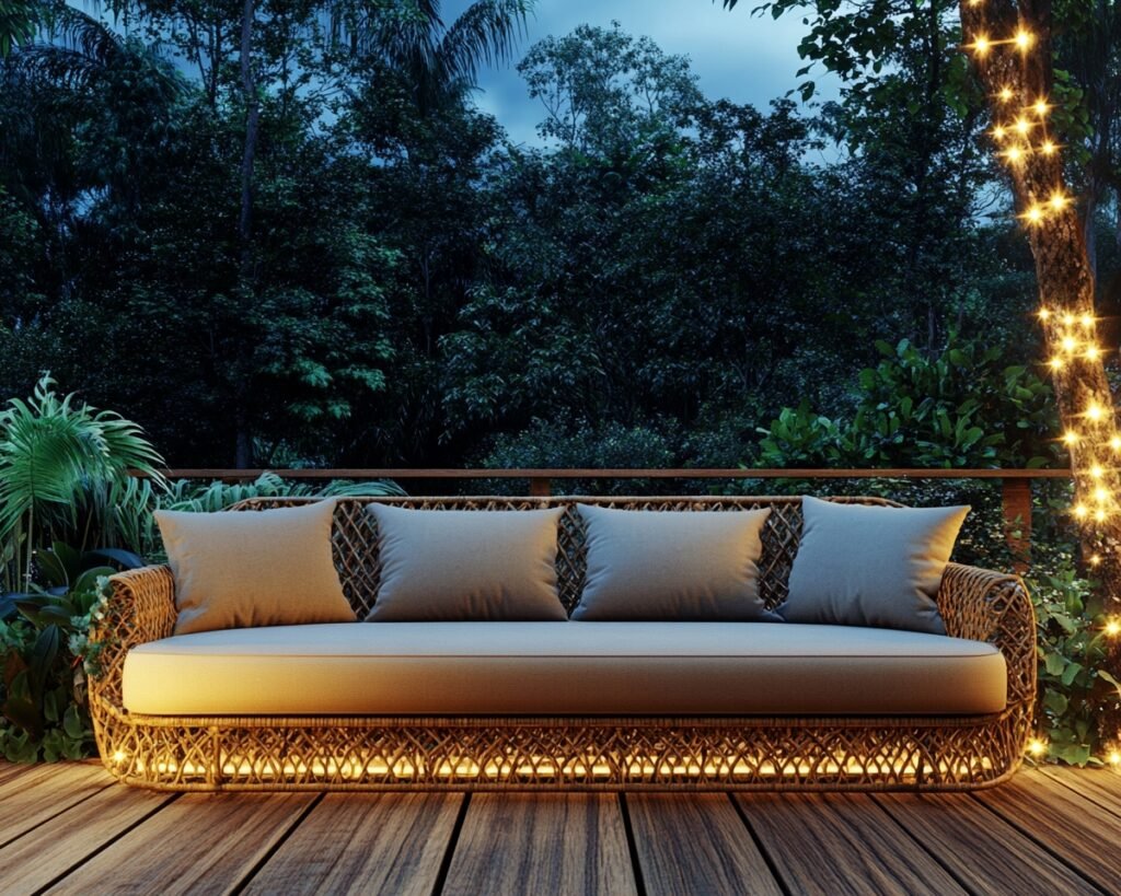 8. Modernize Your Deck Seating with LED Underglow Lights
