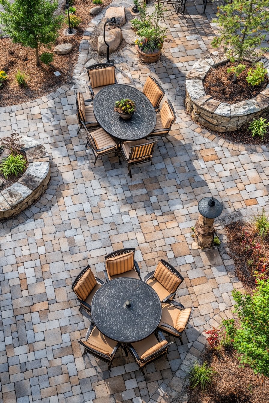 7. Create a Cozy Gathering Spot With Elegant Paver Patterns