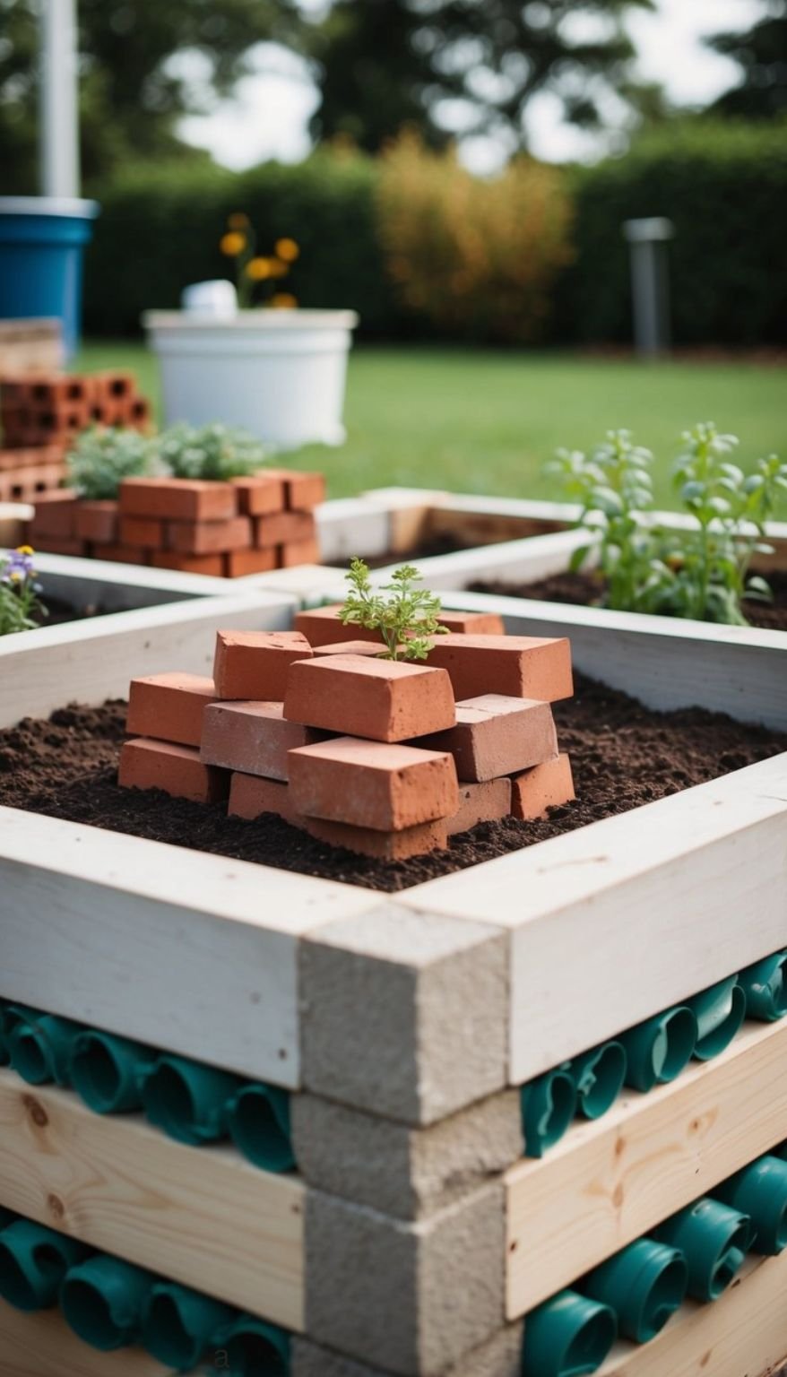 2. Raised Garden Bed Using Bricks Without Mortar
