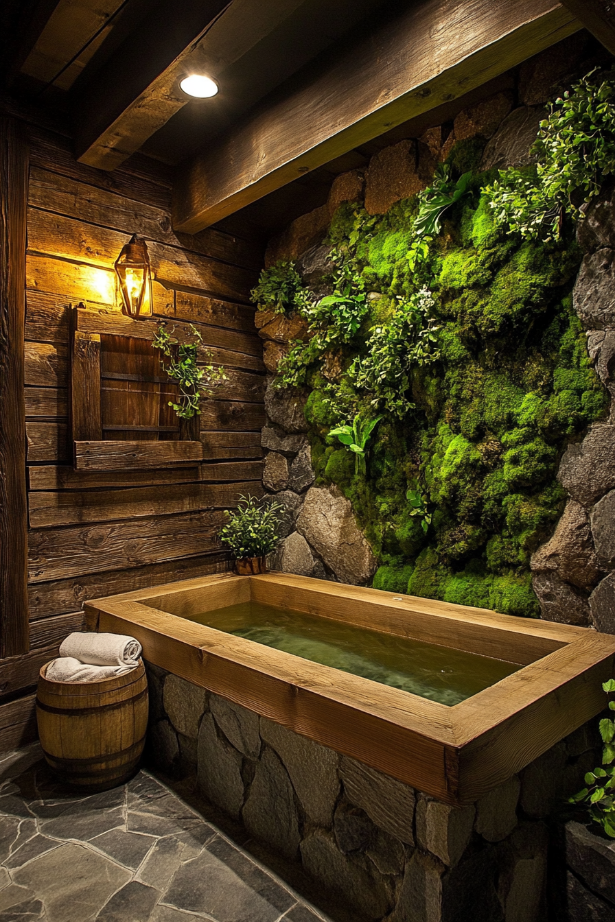 3. Relaxing Moss-Covered Bathhouse