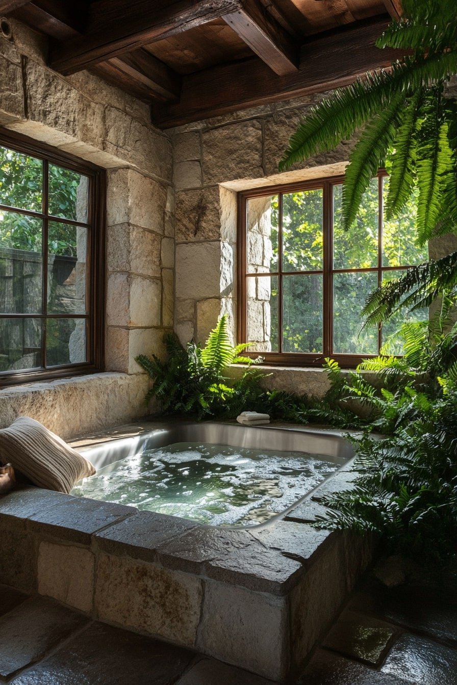 4. Relaxing Stone Bath Retreat