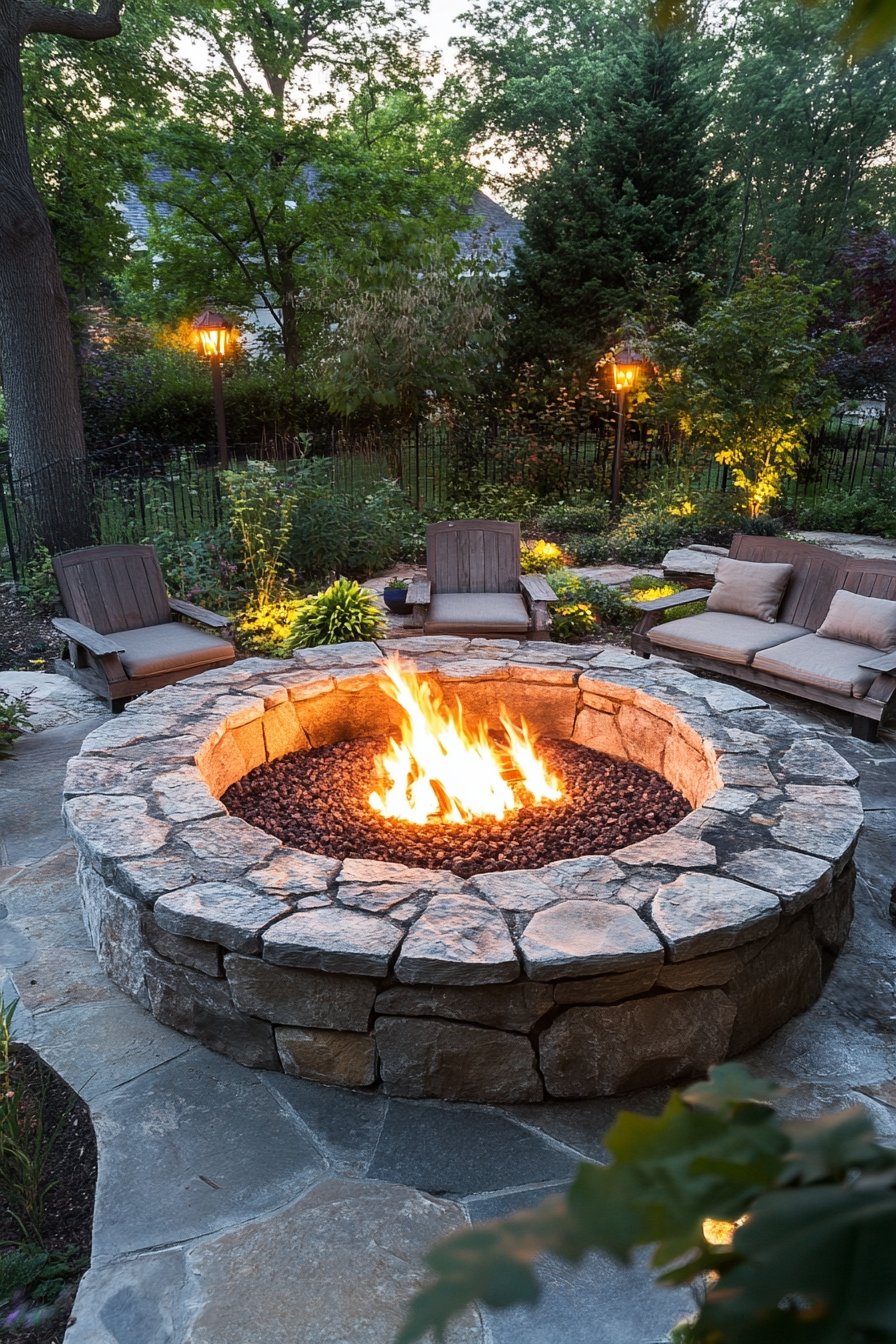 15. Rustic Fire Pit Gathering Area