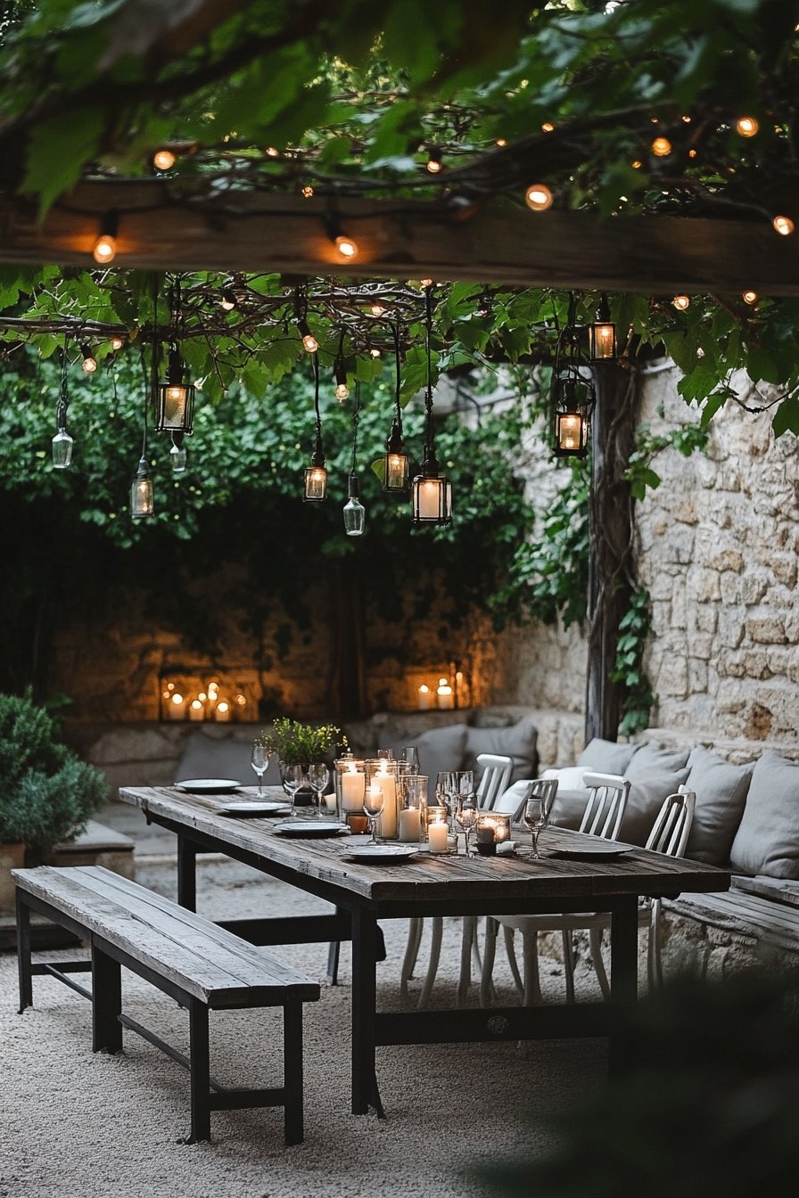 5. Rustic Outdoor Dining Space for Cozy Gatherings