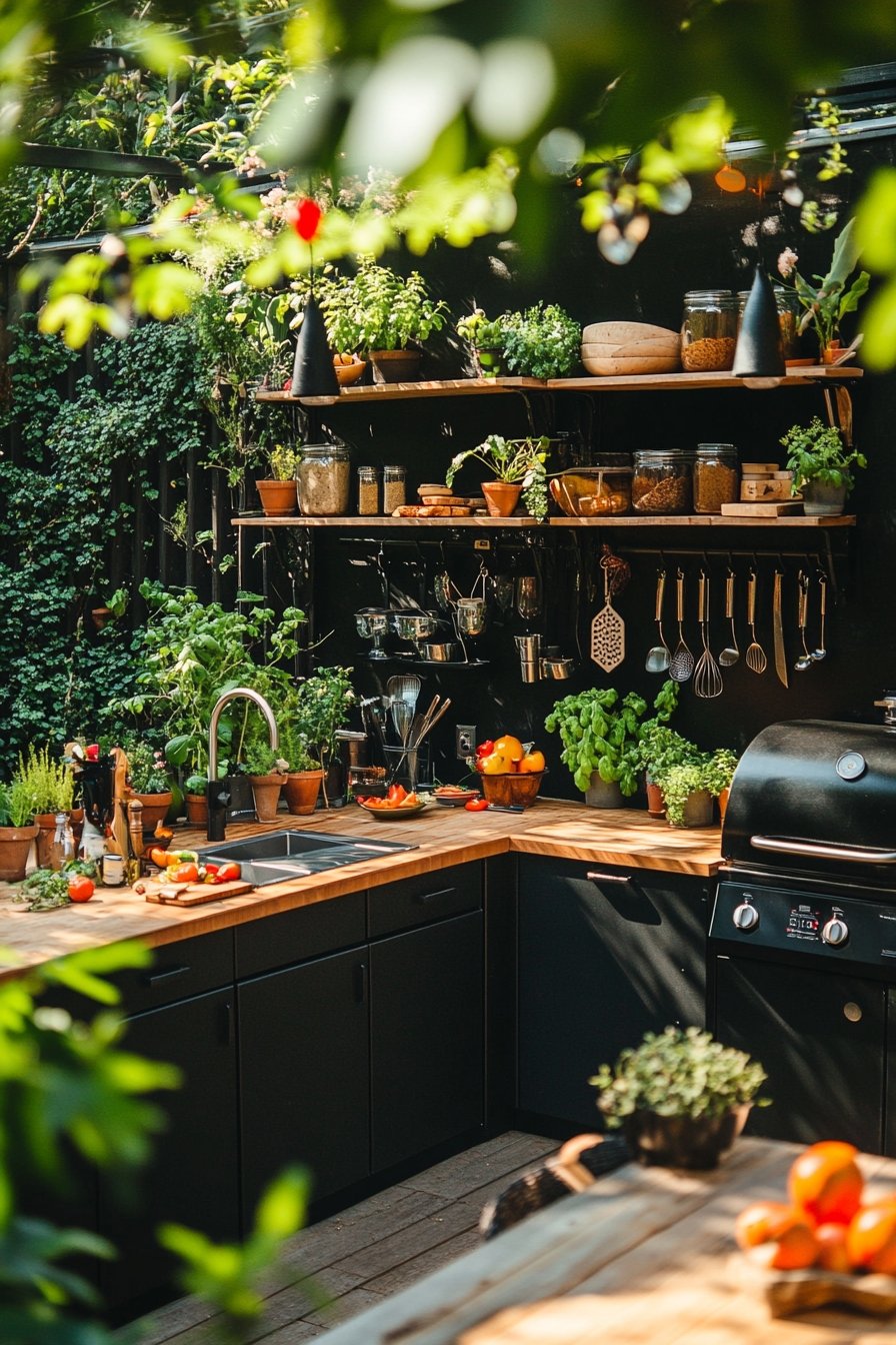 9. Rustic Outdoor Kitchen