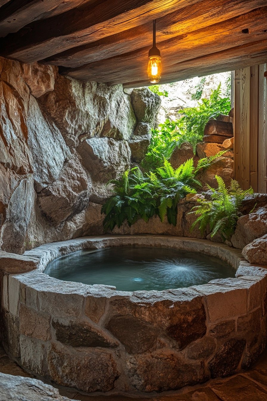 5. Rustic Stone Spa Retreat