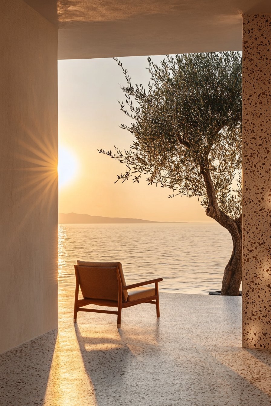 9. Serene Coastal Retreat Sunset Views