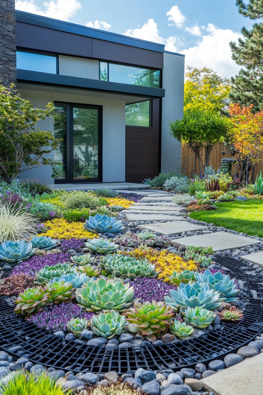 Showcase a Colorful Succulent Garden Design