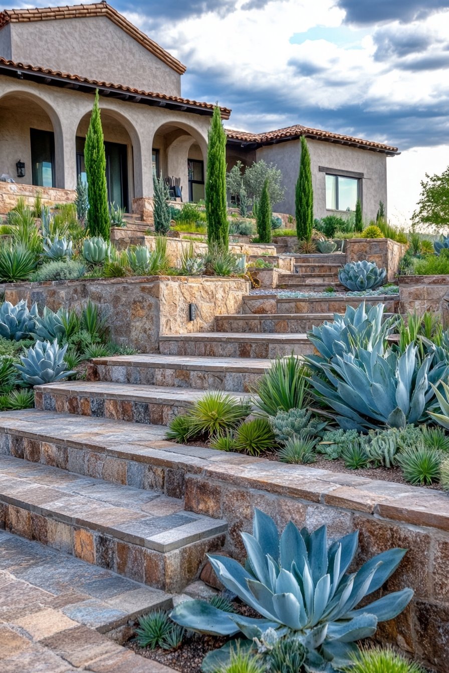 18. Striking Landscape Featuring Tiered Stone Steps