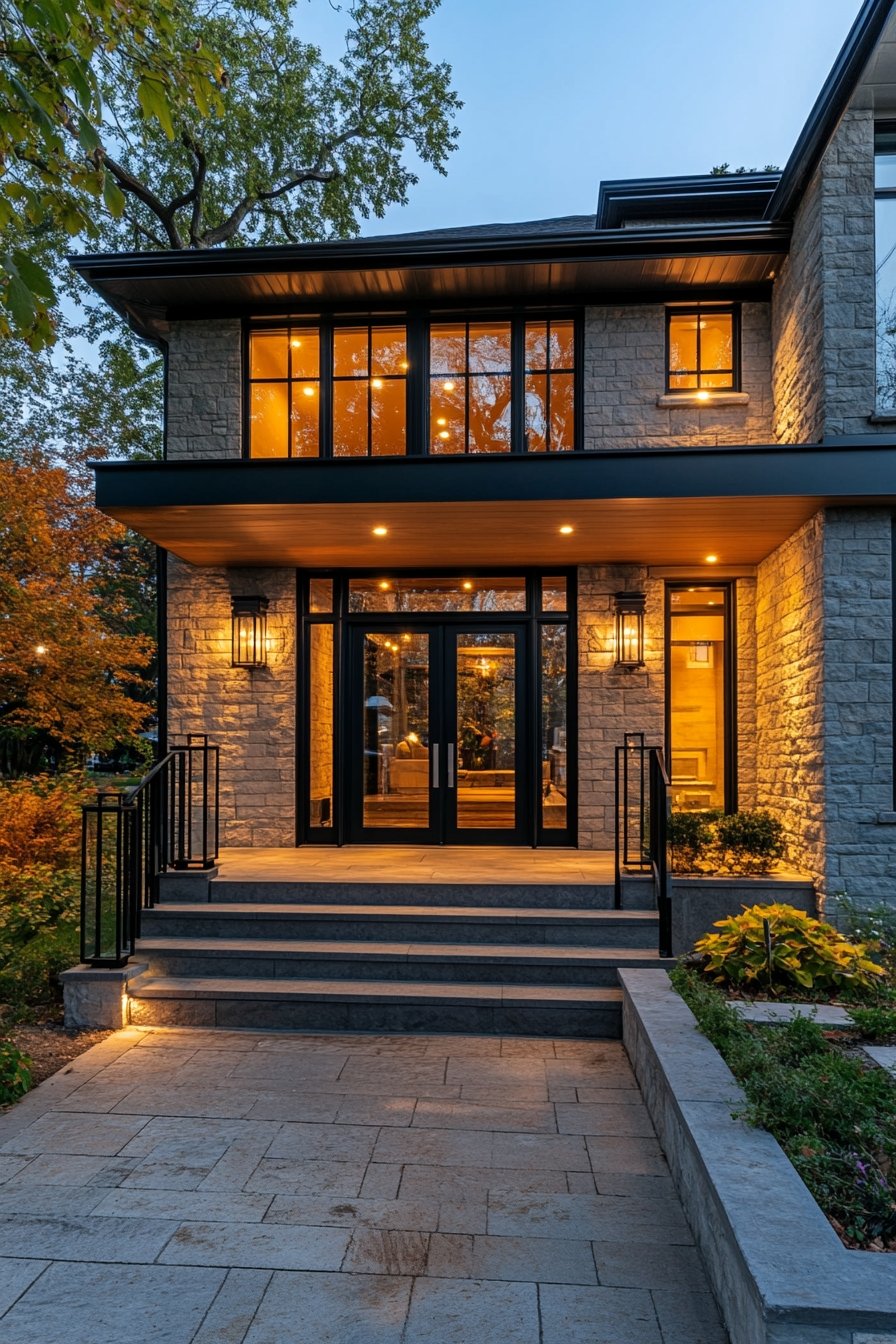 6. Striking Modern Entryway with Bold Contrasts