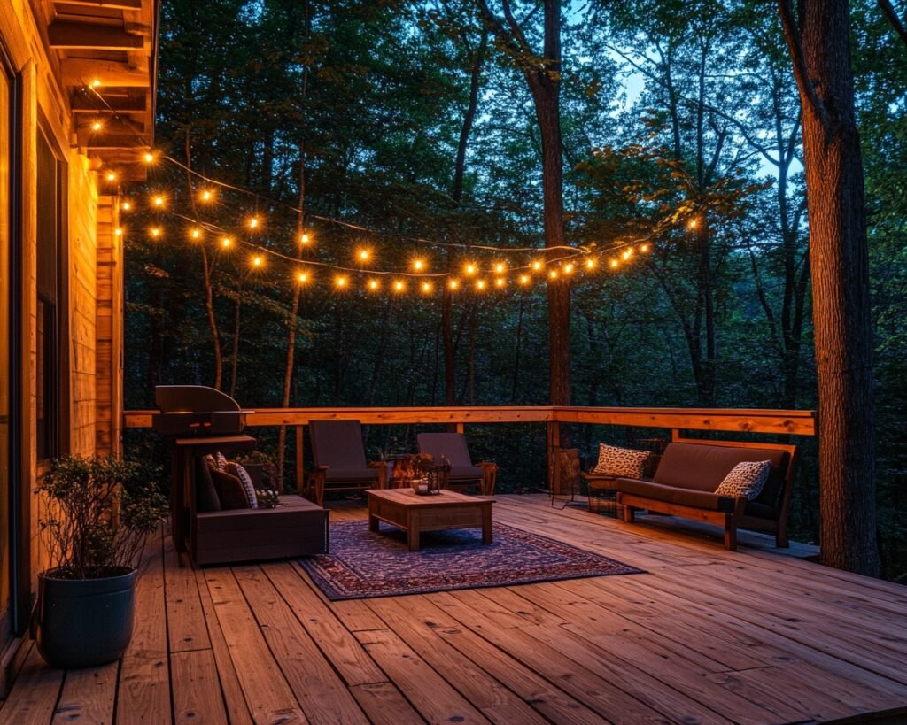 11. String Edison Bulb Lights Across the Deck for Warmth