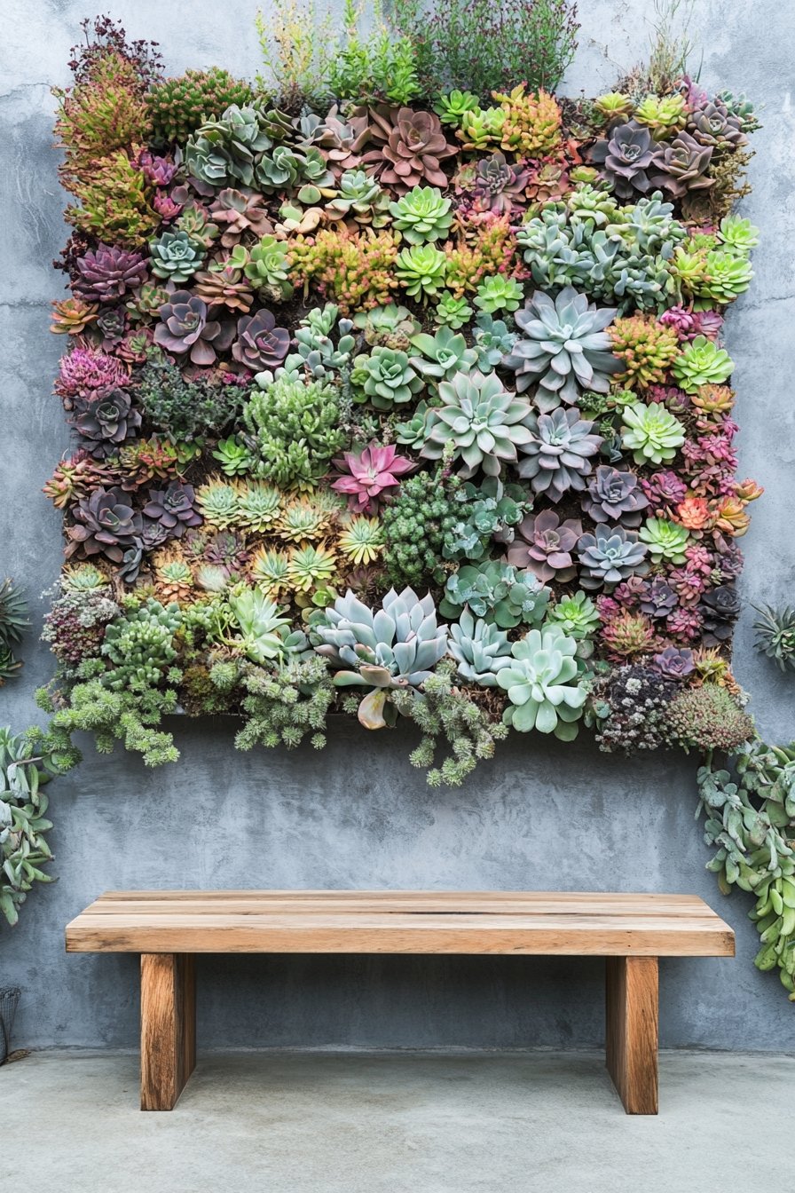 Succulent Garden Wall for a Bold Statement