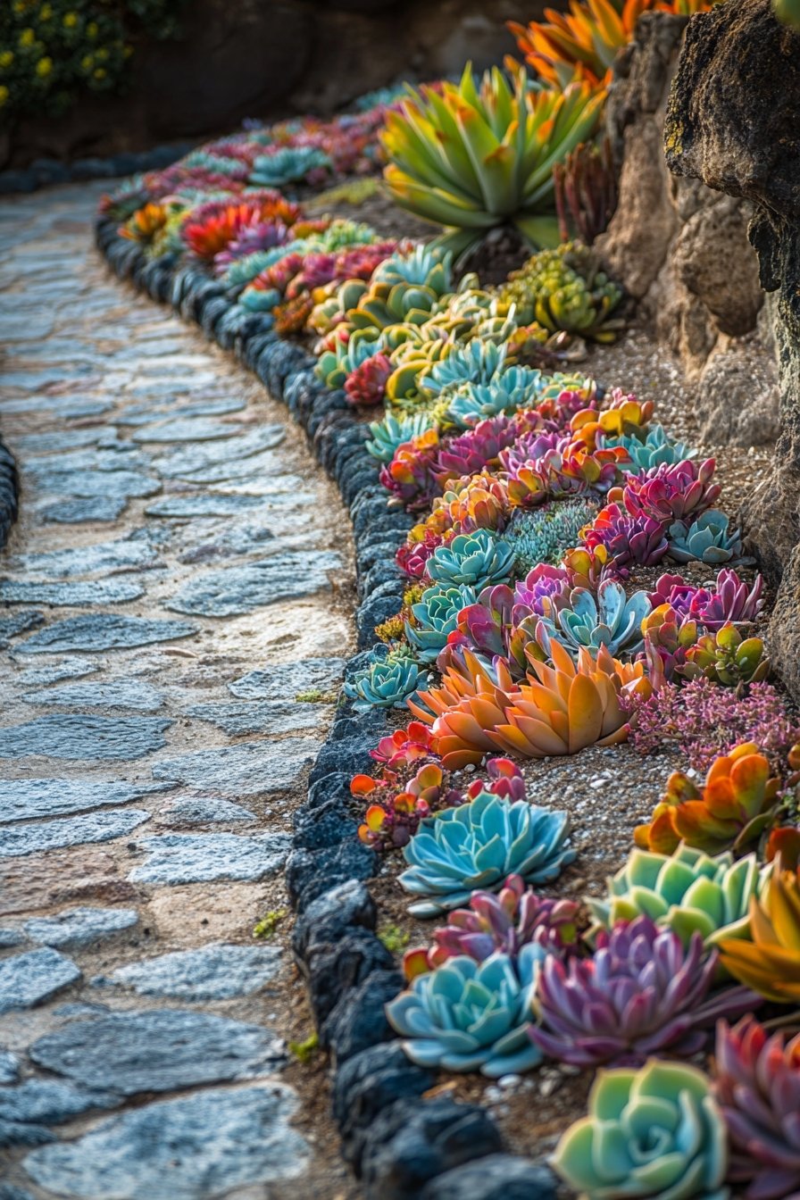 11. Border Along a Stone Pathway