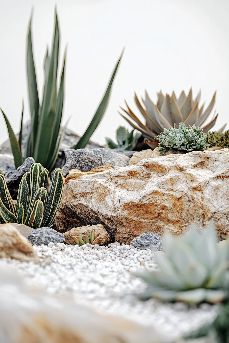 14. Sleek Succulent Rock Garden