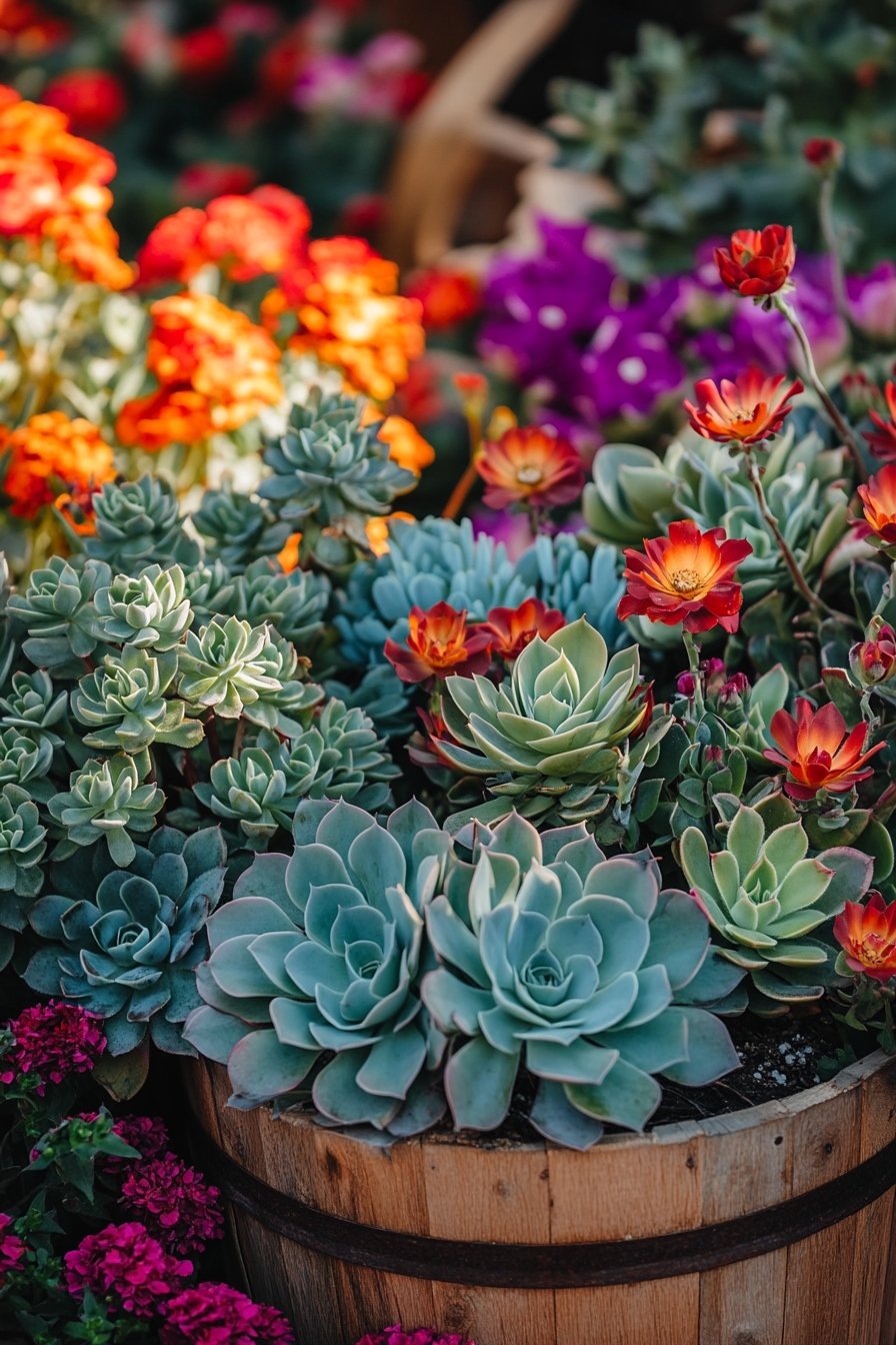 7. Barrel Succulent Arrangement