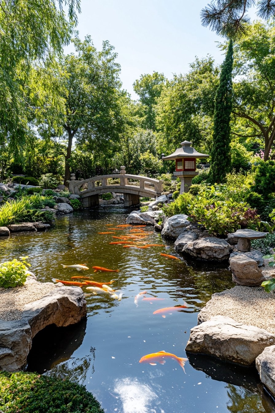Tranquil Koi Pond Garden