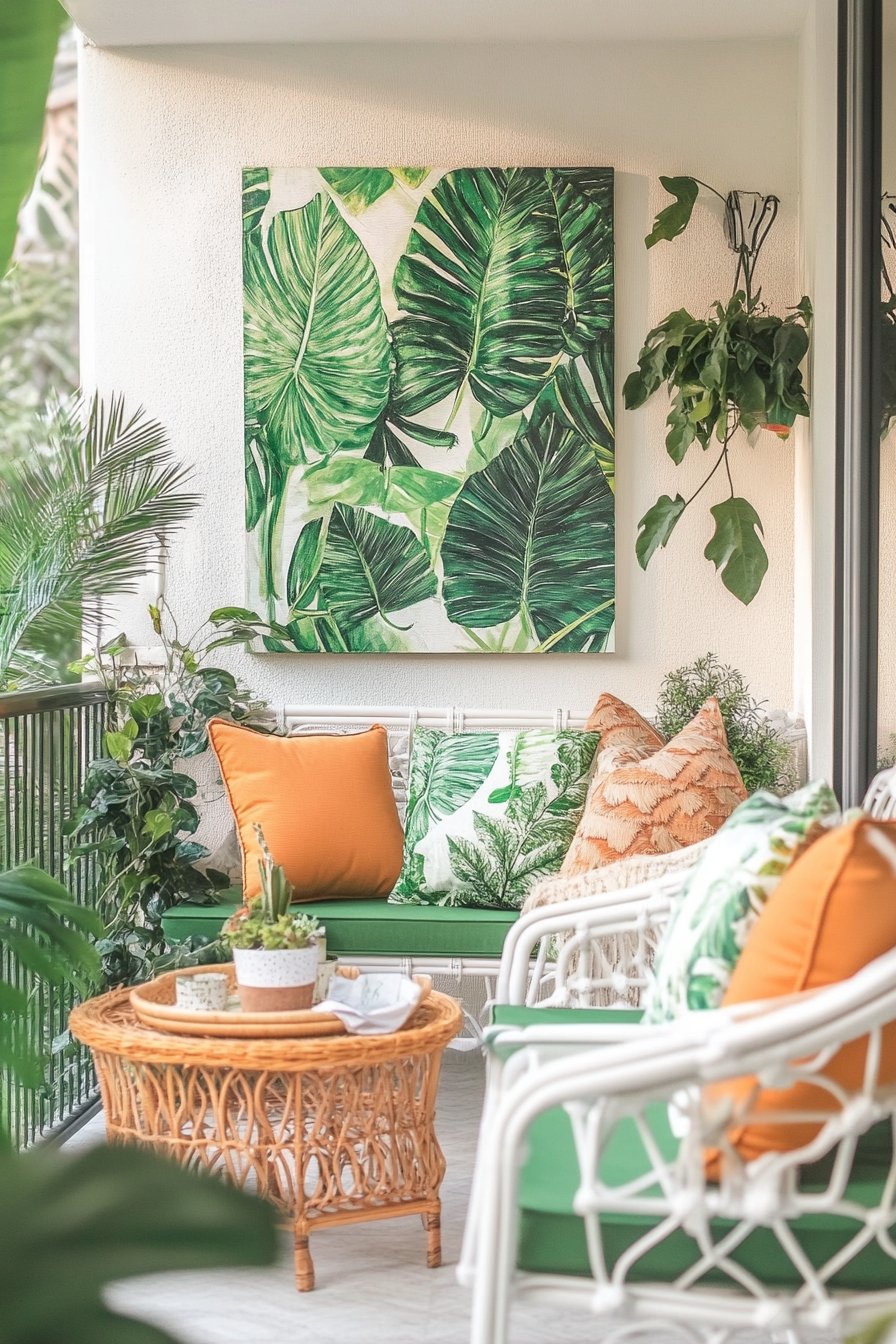 7. Tropical Vibes Oasis with Lush Green Accents