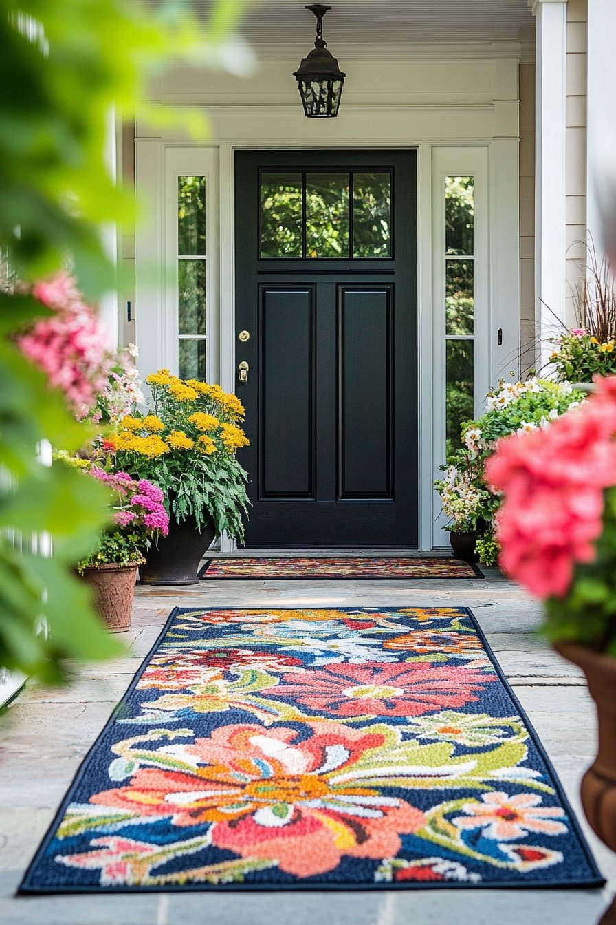 Vibrant Entryway Rug Display